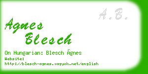 agnes blesch business card